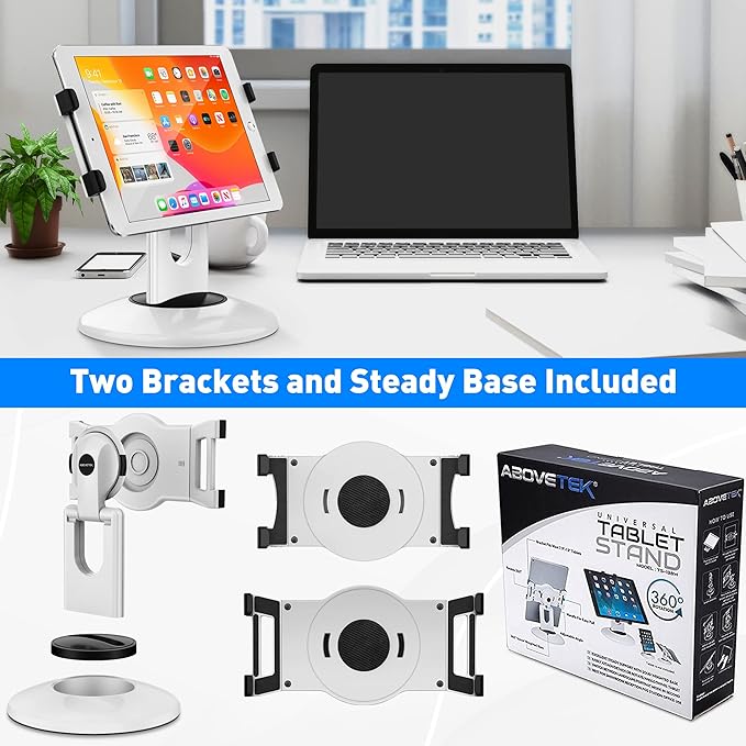 AboveTEK Retail Kiosk iPad Stand, 360° Rotating Commercial POS Tablet Stand - Image 8
