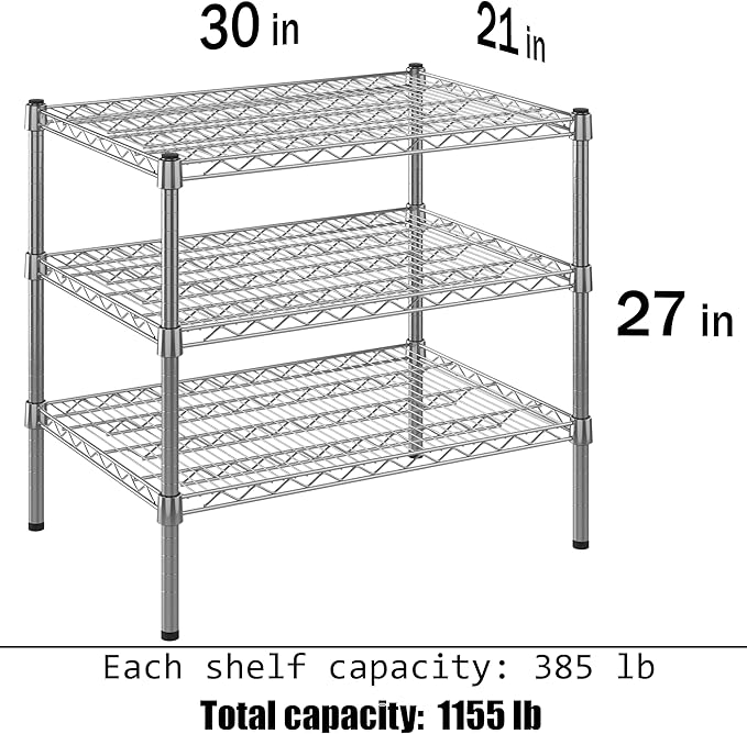 Regal Altair 21" Deep x 30" Wide x 27" Height Wire Shelving Kit | 3-Tier | NSF - Image 3