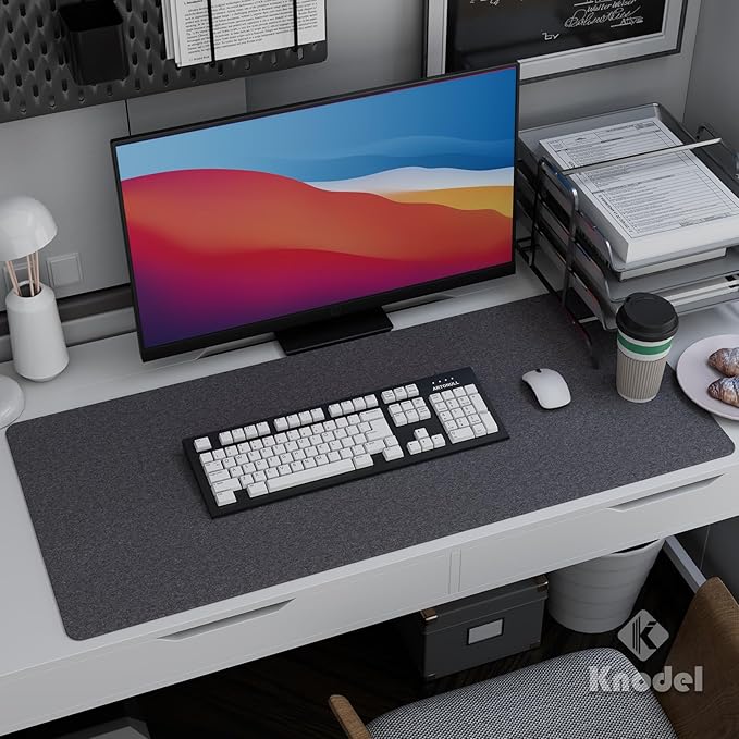 K KNODEL Felt Desk Mat, Large Desk Pad Protector, Office Computer Desk Mat - Image 6