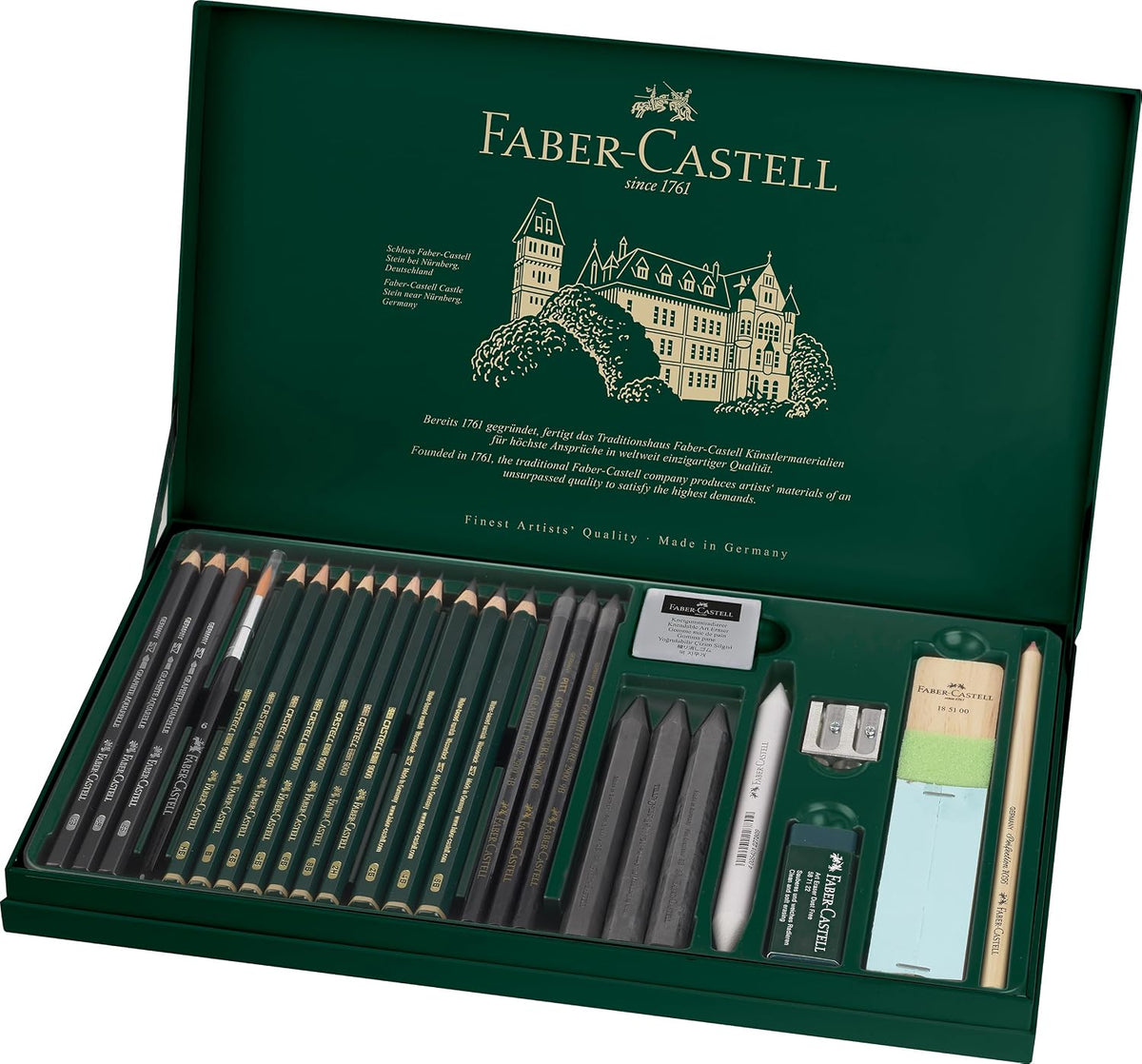 faber-castell 26 piece pitt graphite tin set, main product view