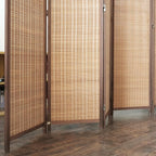 Furnnylane 5 Panel Bamboo Room Divider and Folding Panel Screen, Bamboo Panel - Image 5