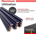 GRAPHITE Hard Lead Carpenter Pencil #2 Lumber Pencil Pack of 12 PCS - Image 3