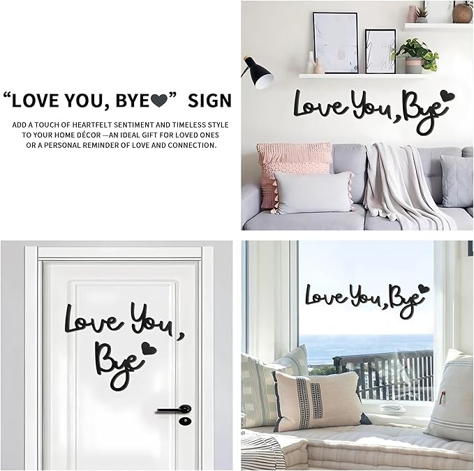 Large Love You Bye Wood Sign Home Decor, Above Door Topper Decoration, Boho - Image 6