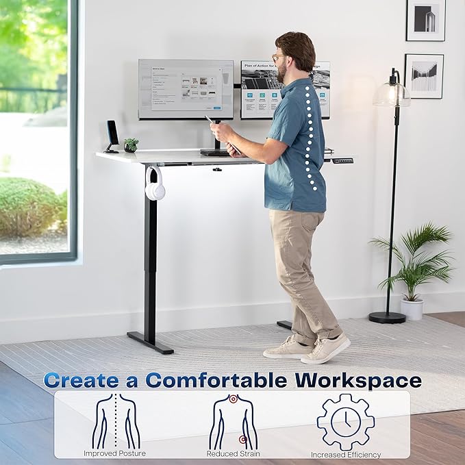 VIVO Electric Dry Erase 60 x 24 in Standing Desk, Memory Height Adjustment - Image 4