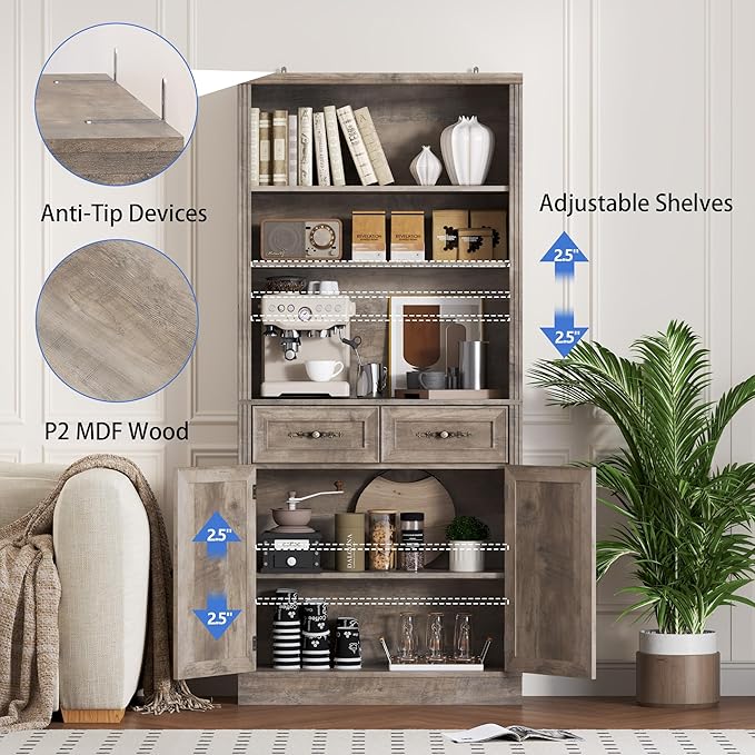 BORNOON 71.4" Tall Bookshelf - Image 5