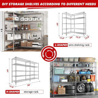 REIBII 58" W Storage Shelves Wire Shelving 1400LB Metal Shelves - Image 9