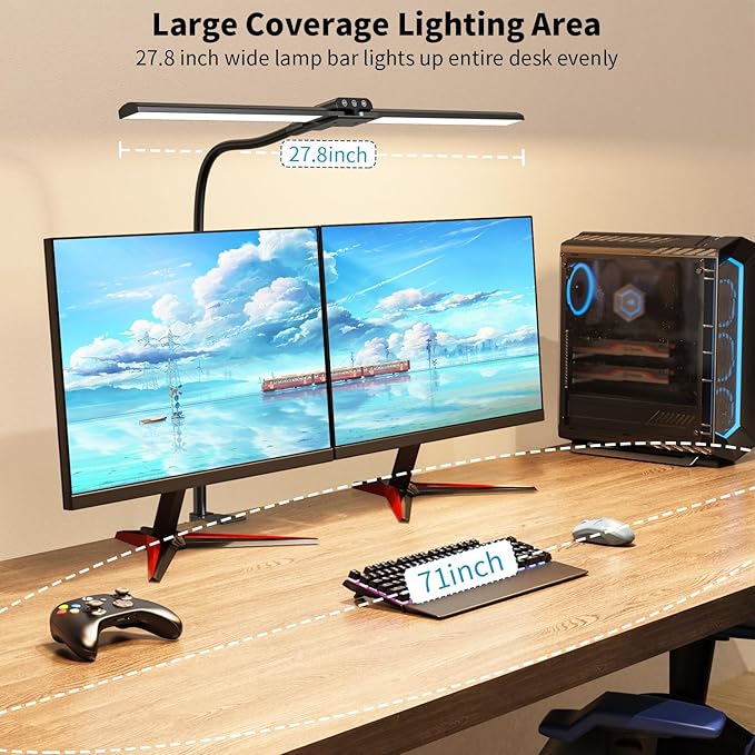 KableRika Desk lamp, Double Head LED Desk Lamp - Image 4