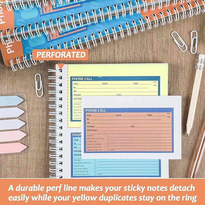 Spiral Bound Phone Message Book 5-1/4x11inch Phone Message Forms Book 2 Part - Image 4
