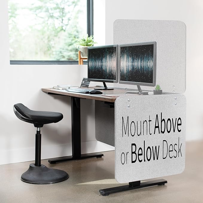 VIVO Clamp-on Privacy Panels 60 x 24 inch, 24 x 24 inch, Sound Absorbing - Image 5