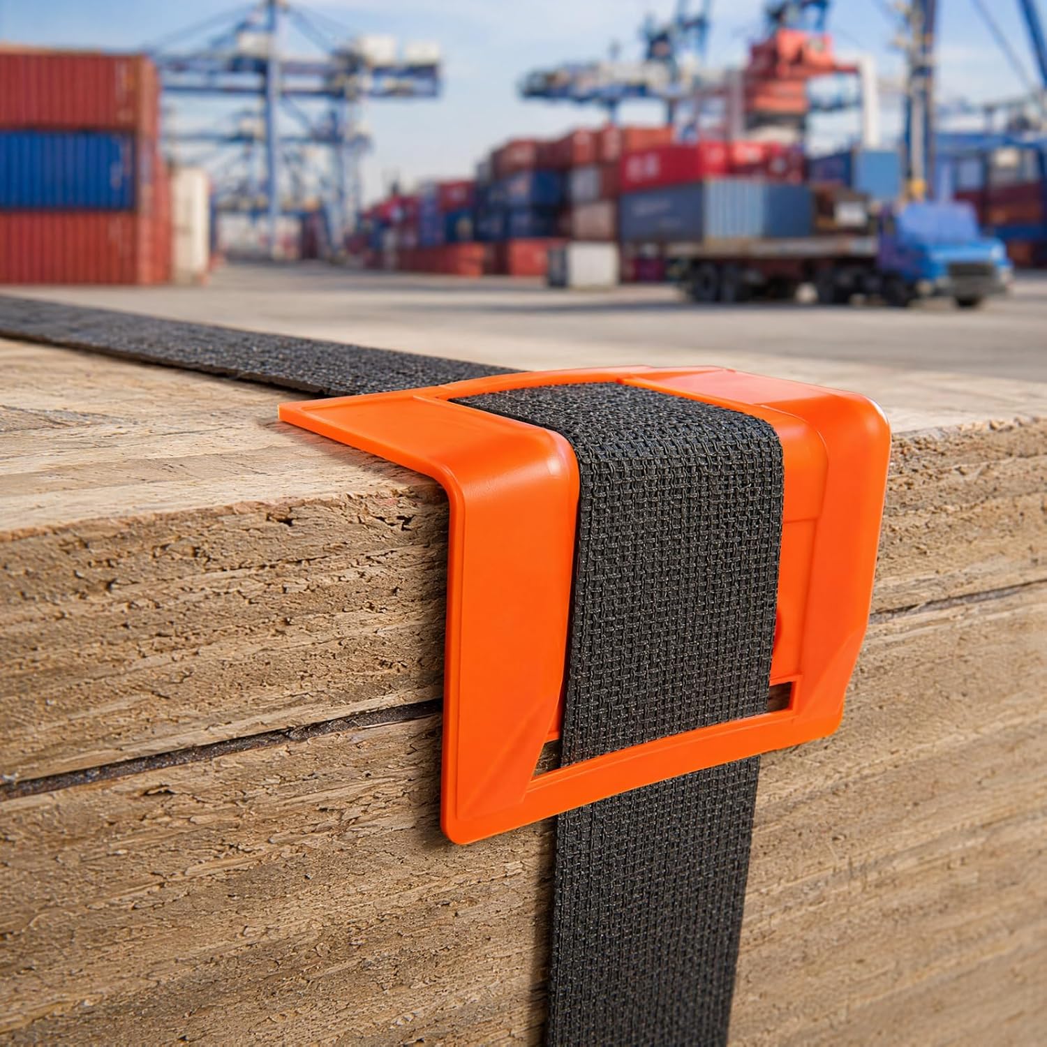 20 Packs Edge Protectors for Cargo Loads, Flatbed Corner Protectors, Tiedown Plastic Protector, Truck Shipping, Protects Cargo Edges, Orange
