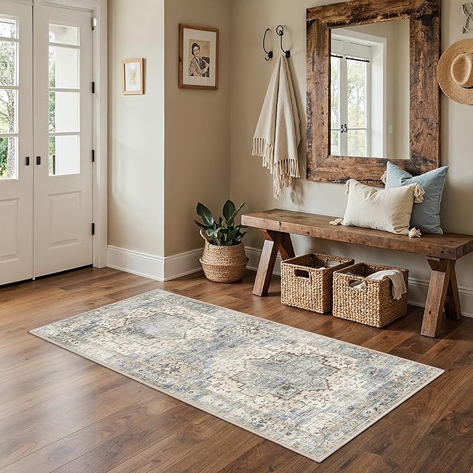 GENIMO 2x5 Runner Rugs for Hallway, Machine Washable Non Slip Vintage Rugs - Image 3