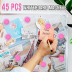 VNDUEEY 45 Pcs Round Whiteboard Magnets, Refrigerator Magnets, Dry Board Fridge - Image 4