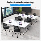 Goakwwuz Conference Room Table, Folding Conference Tables, Thicken Grey Tabletop - Image 6