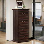 tribesigns 4-drawer file filing cabinet,vertical office file cabinet,walnut shown in use