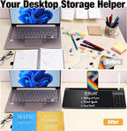 Glass Desktop Whiteboard with Calculator & Storage, Desk Dry Erase Note Memo - Image 6