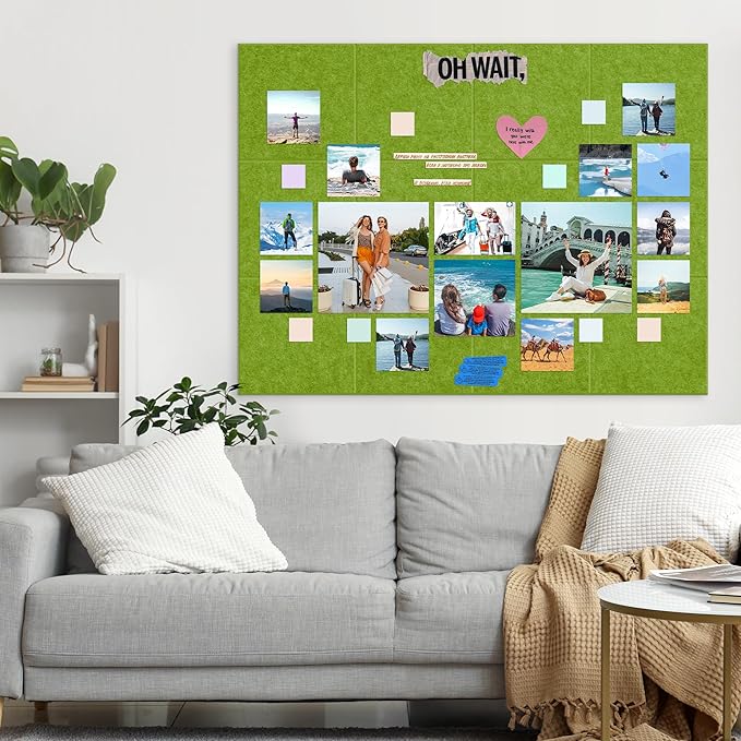 AKTOP Cork Board Bulletin Board 47"x35", 12 Pack Removable Felt Cork Board Tiles - Image 6