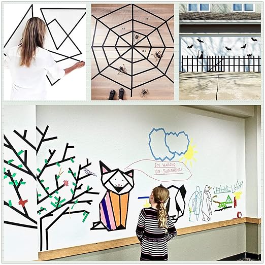 KIWIHUB Black Painters Tape, DIY Crafting, Decoration and School Projects - Image 4