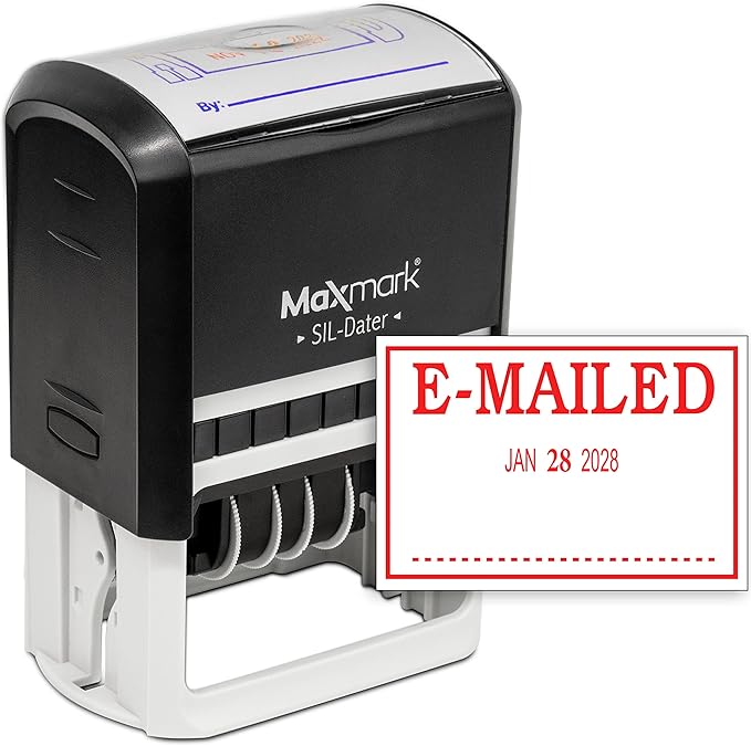 MaxMark Large Self-Inking Rubber Date Office Stamp by Maxmark
