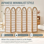 Aletheiawu 6 Panel Room Divider Wall Shoji Screen, Japanese Wood Room Divider - Image 4
