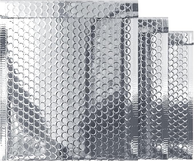 Amiff Silver Thermal Bubble Mailer, 5 x 9 Inches. 250 Pack Metallic Bubble by AMIFF