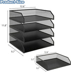 Natwind 4-Tier Stackable Paper Tray, Metal Mesh Desktop Organizer, A4 Paper - Image 2