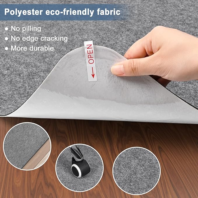 Placoot Office Chair Mat for Hardwood Floor, Desk Chair Mat, Large Anti-Slip - Image 3