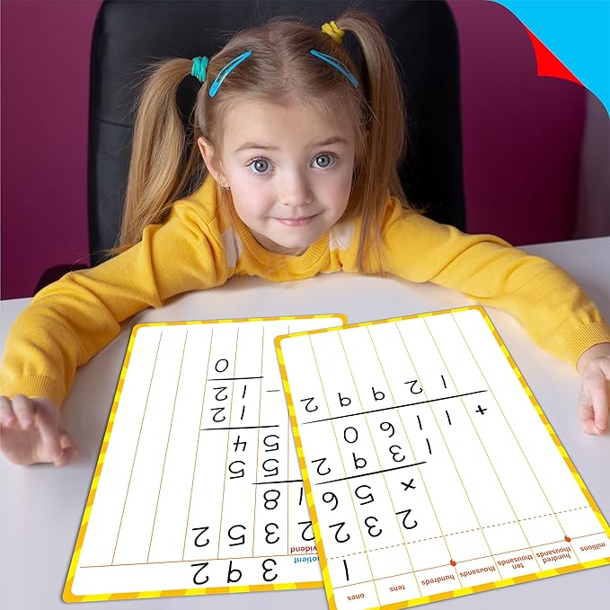 8 Packs Division Whiteboards, Double Sided Dry Erase Board Writable and - Image 5