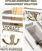 Rebee Vision Farmhouse Mail Organizer Wall Mounted – Rustic Key and Mail Holder - Image 2