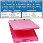 Think2Master Pink Plastic Storage Clipboard. | 25% Heavier & Sturdier| Heavy - Image 2