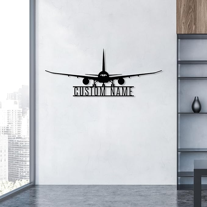 Personalized Metal Airplane Wall Art, Airplane Name Sign, Customized Pilot Name - Image 8