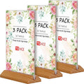 TONICE® 3 Pack 5x7 Acrylic Sign Holder T Shape Clear Acrylic Double Sided Frames by TONICE