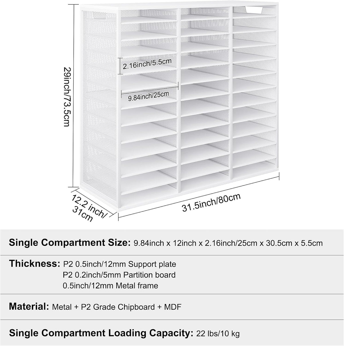 Mail Sorter Adjustable Countertop Mail Holder, Heavy Duty Literature Organize...