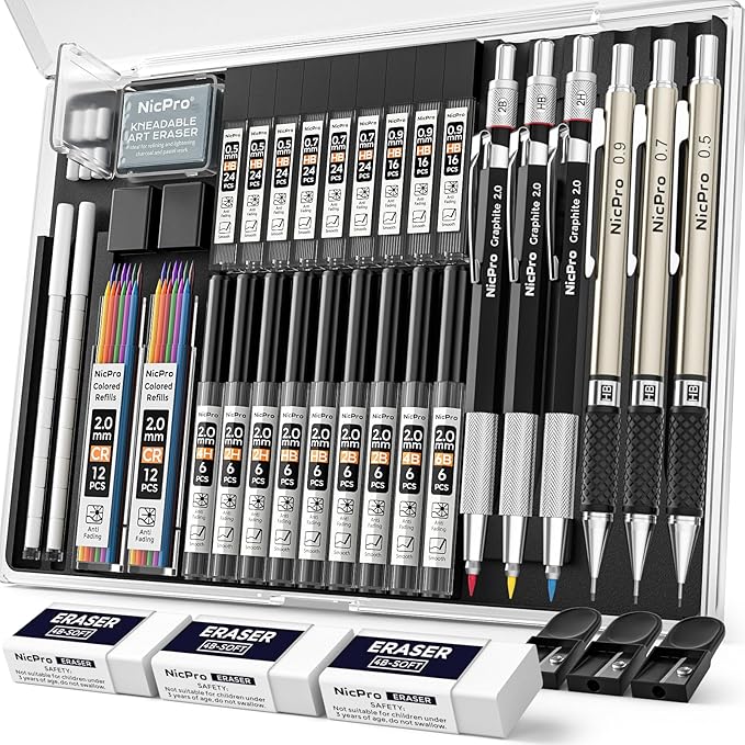 Nicpro 35PCS Art Mechanical Pencil Set by Nicpro