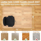 HOMEK Large Office Chair Mat for Hardwood Floor- 46" x 72" Clear Computer Desk - Image 3