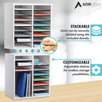 AdirOffice Wooden Adjustable organizerserature Organizer, 16 Compartment Office - Image 4