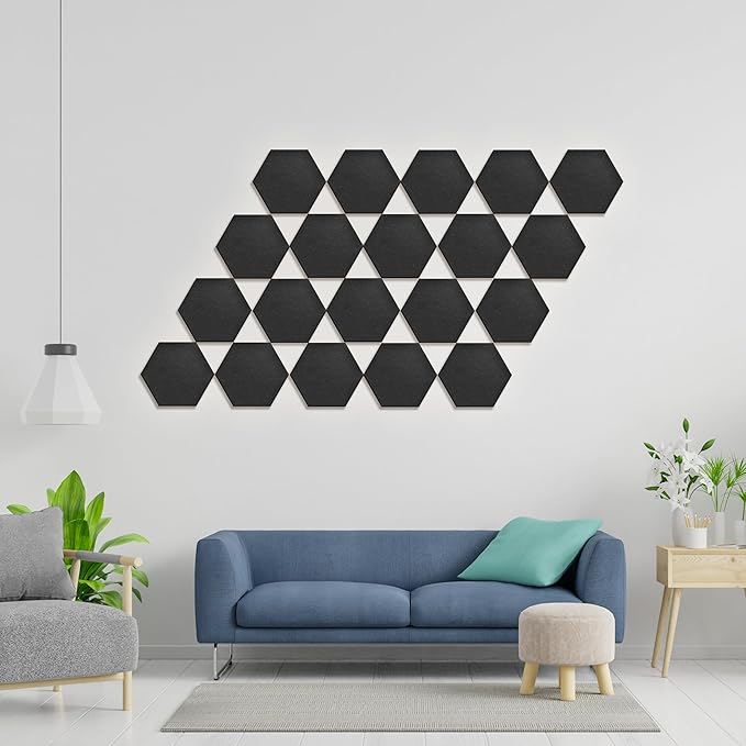 Hexagonal Acoustic Panels-12 Pack High-Density Sound Absorbing Panels - Image 5