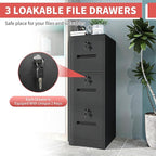 OPTYMIRA 3 Drawer Metal File Cabinet - Image 5