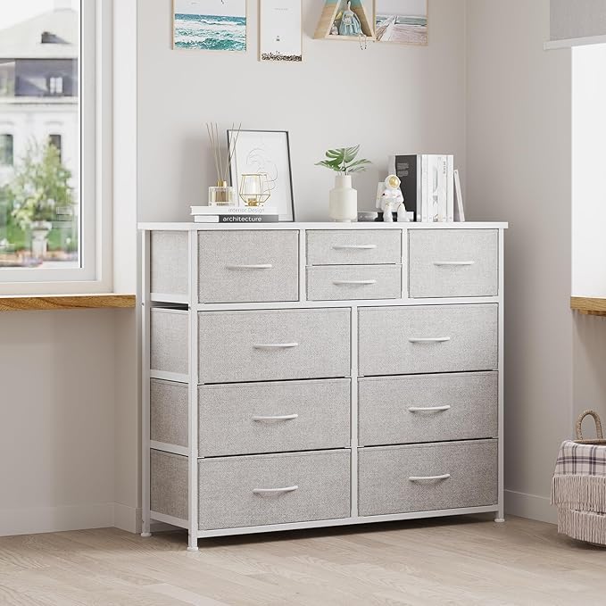 LUMTOK 10-Drawer Dresser, Fabric Dressers Drawers - Image 8