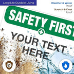Custom Safety First Sign, OSHA Sign, 12x18 Inches, Rust Free .063 Aluminum - Image 5