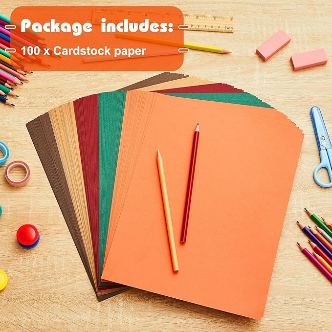 Sinmoe 100 Sheets 5 Shades Cardstock Paper 8.5 x 11 Inches 180gsm Solid Core - Image 3