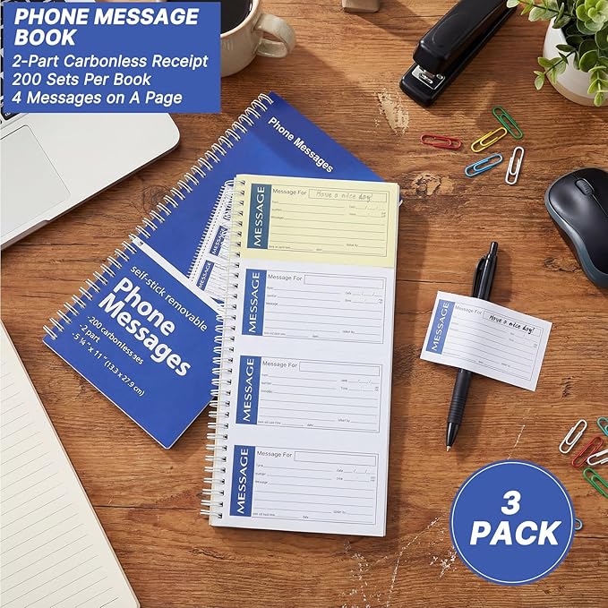 YooNotee 3 Pack Sticky Phone Message Book - Image 2