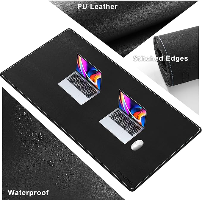 CENNBIE Leather Desk Pad Large, 55.1" x 27.5" Desk Mat Blotter Protector - Image 3