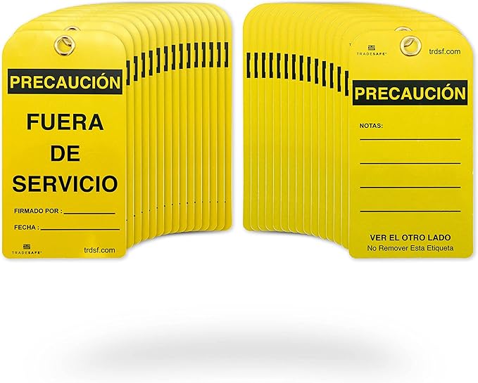 TRADESAFE Spanish Out of Service Tags, Fuera de Servicio by TRADESAFE