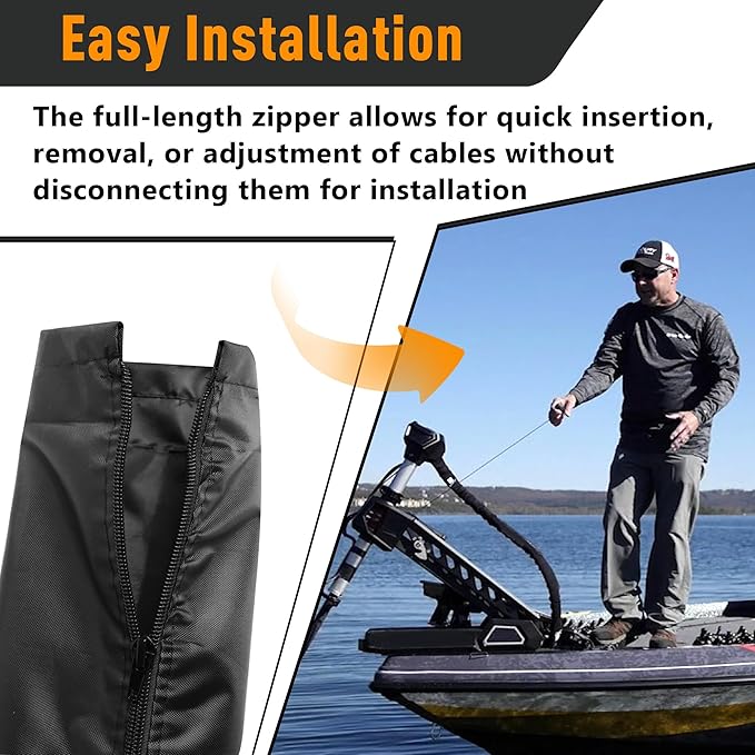 48 Inch Zippered Rigging Sleeve | Heavy Duty 600D Waterproof Marine Cable - Image 5