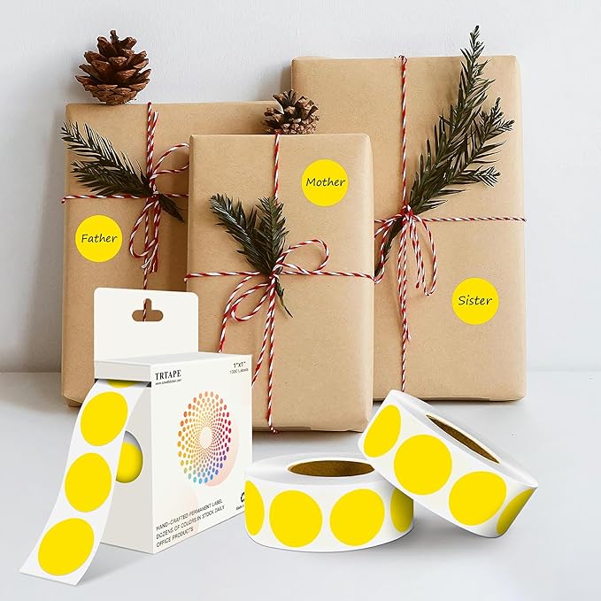 Yellow 1 Inch Round Color Coding Labels - Image 6