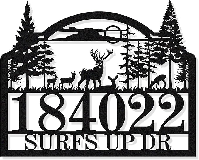 Custom Modern Address Signs for Houses, Personalized House Numbers for Outside by HYTSIGN