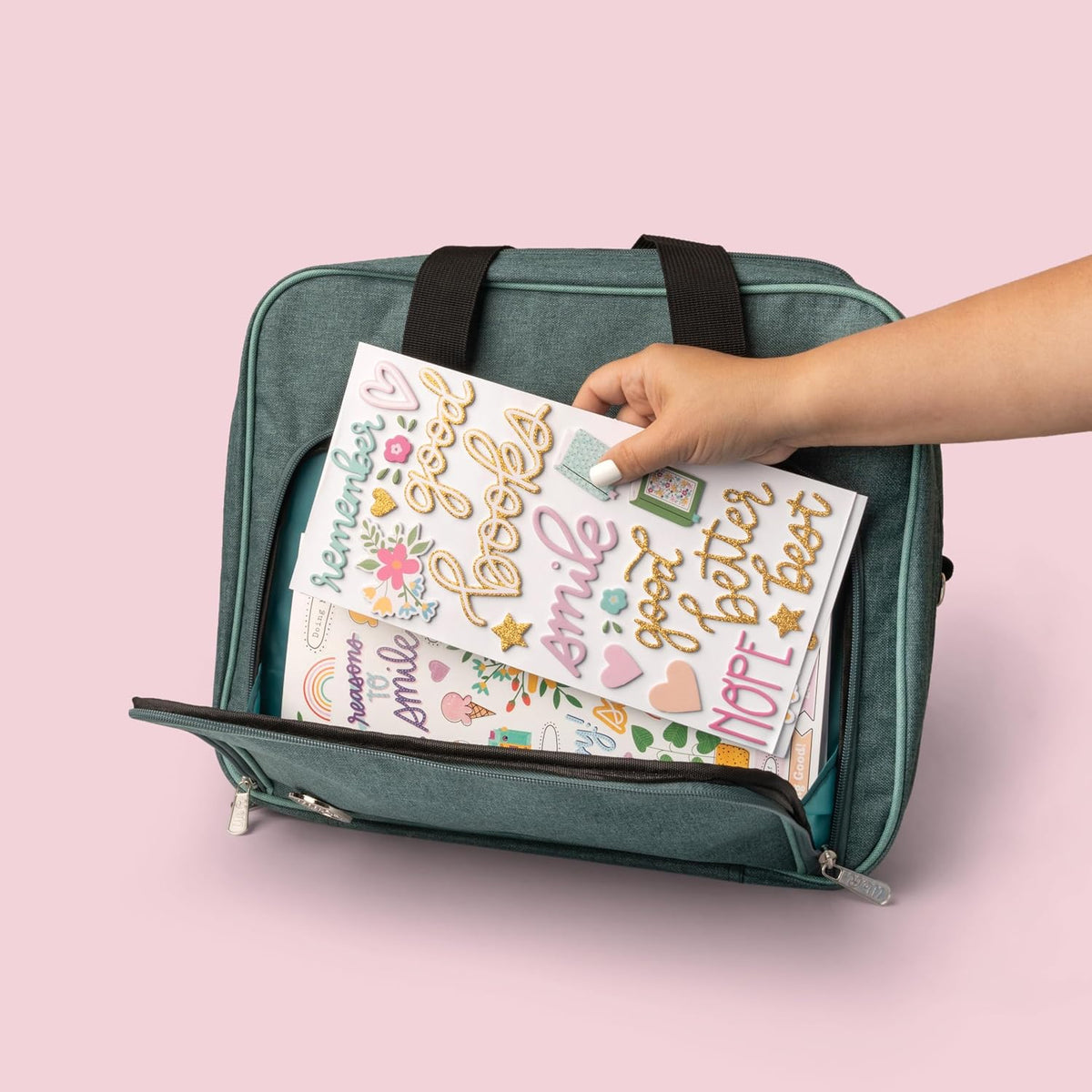 We R Makers Crafter's Shoulder Tote Bag, Mint - Craft Organizer and Stora...