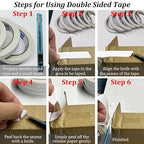 SmaringWing Double Sided Tape for Crafts, 6 Rolls Multi-Size Double-Sided - Image 4