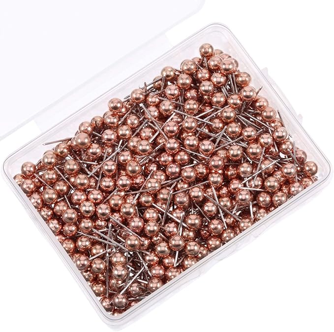 WILLBOND 500 Pack Map Push Pins Map Tacks Small Round Head Push Pins Thumb Tacks by Willbond+Technology+Limited