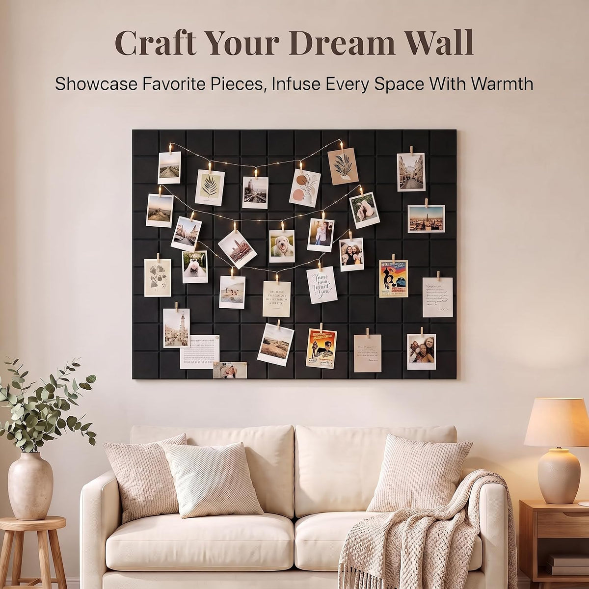 Large Felt Bulletin Board 48" x 36" Cork Board Alternative (Black)